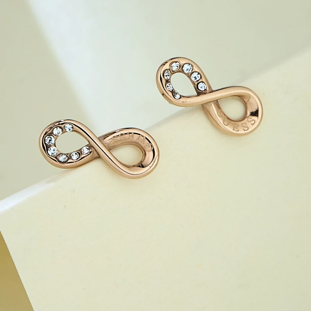 GUESS Endless Dream Gold-Plated Women's Steel Stud Earrings UBE03262RG