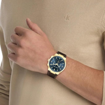 Calvin Klein Distinguish Blue Dial Men's Quartz Analog Leather Watch 25200445