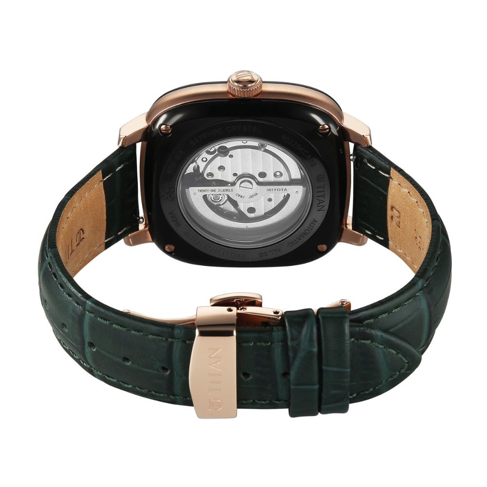 Titan Vintage Concealed Green Dial Men's Watch 90225KL01