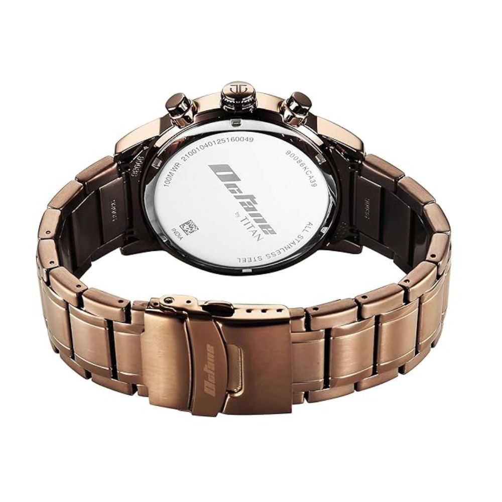 Titan Octane Primal Brown Men Analog Chronograph Watch 90086KM09