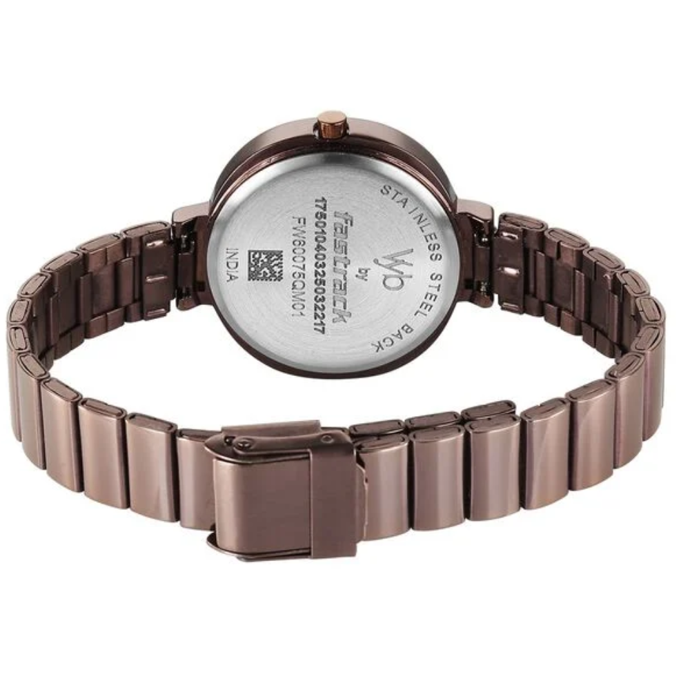 Fastrack Vyb Diva Brown Dial Girls' Watch FV60075QM01