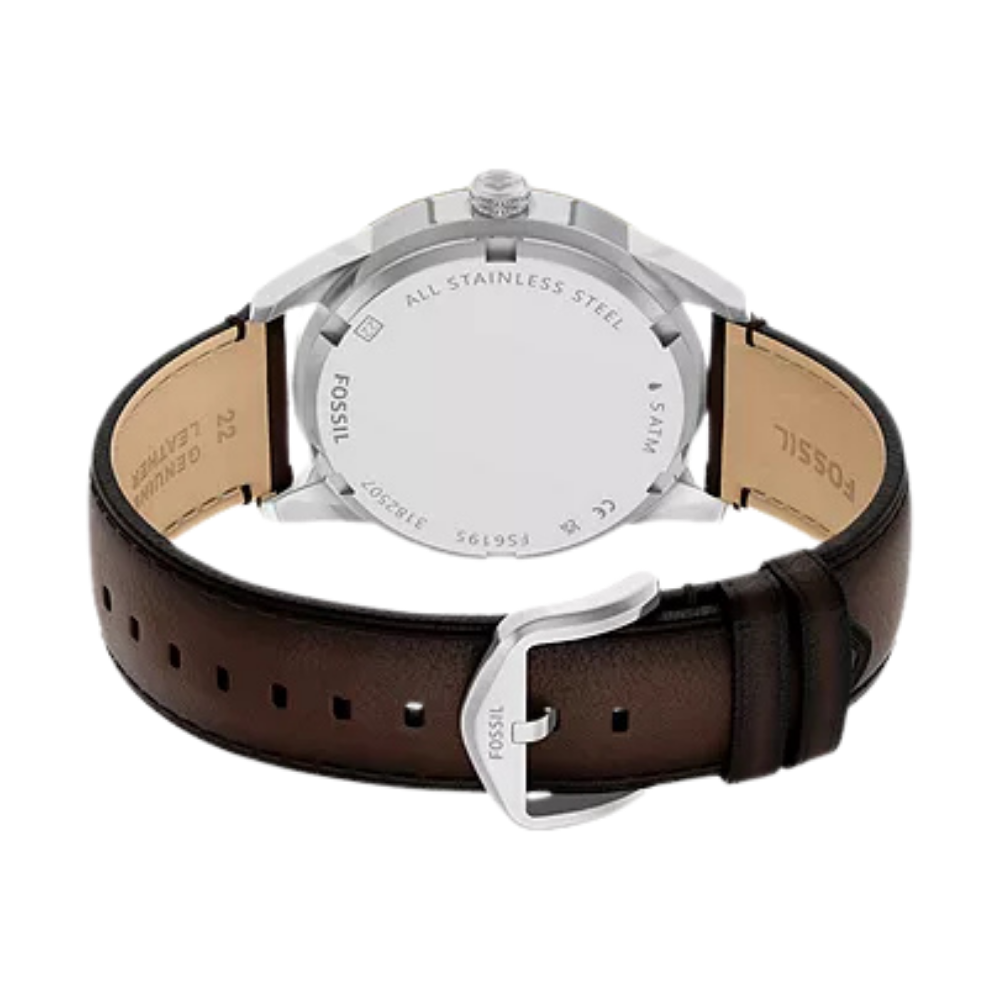 Fossil Pearson Brown Dial Leather Watch Men FS6195