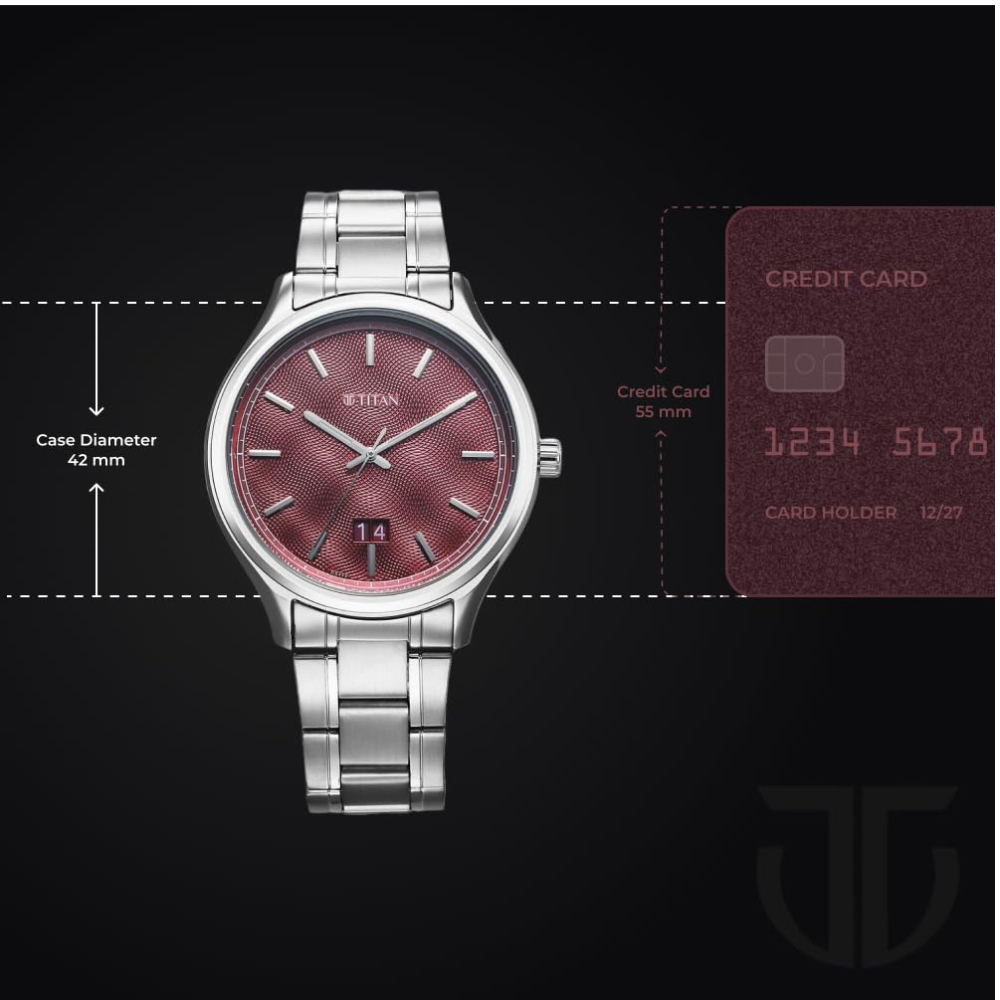 Titan Palette of Colours Magenta Dial Watch for Men 10033SM02