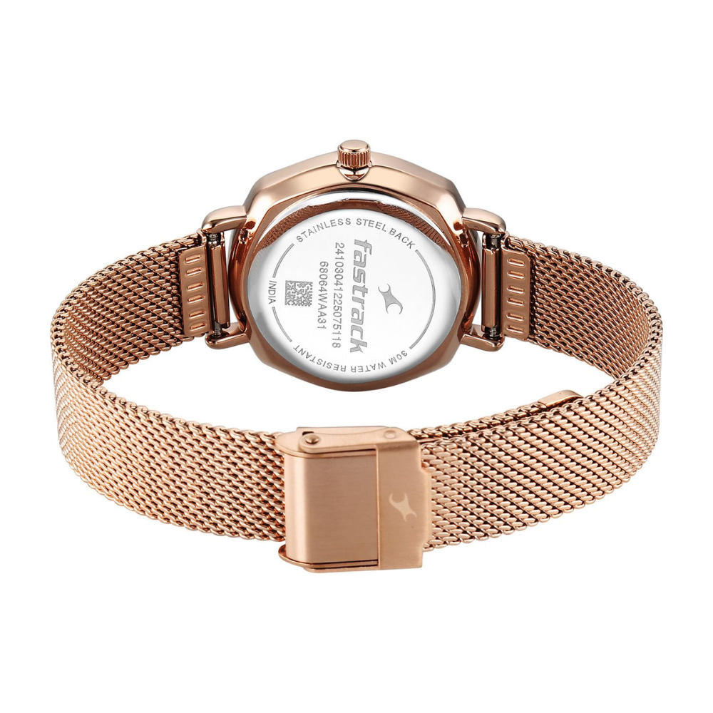 Fastrack Stunners XI Violet Dial Rose Gold Women's Watch 68064WM02