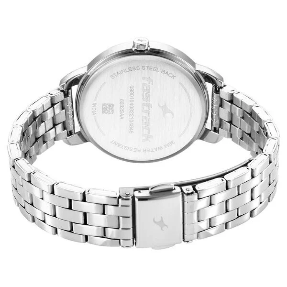 Fastrack Stunners Silver Watch for Girls 6282SM01