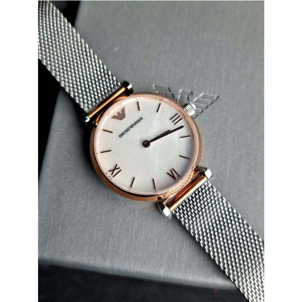 Emporio Armani Gianni T-Bar Mother Of Pearl Dial Women's Quartz Analog Watch AR2067
