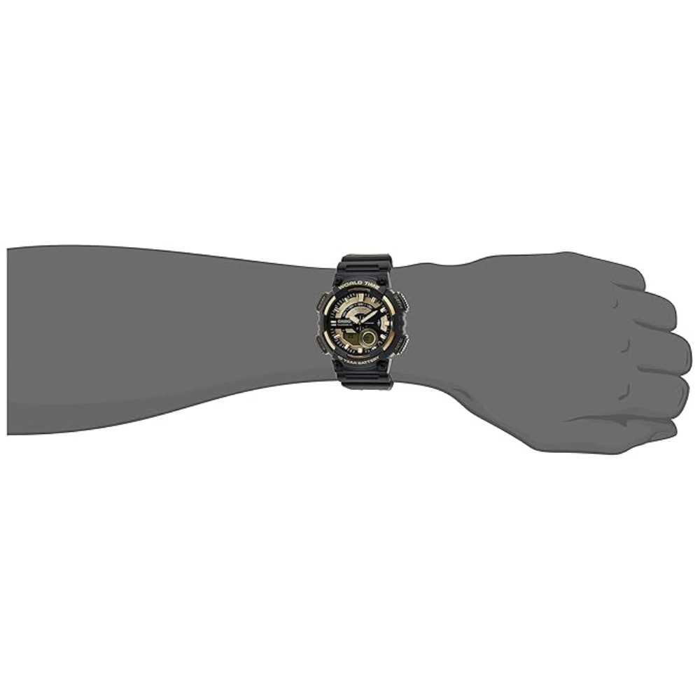 Casio Youth Combination Gold Dial Men Watch AD206 AEQ-110BW-9AVDF