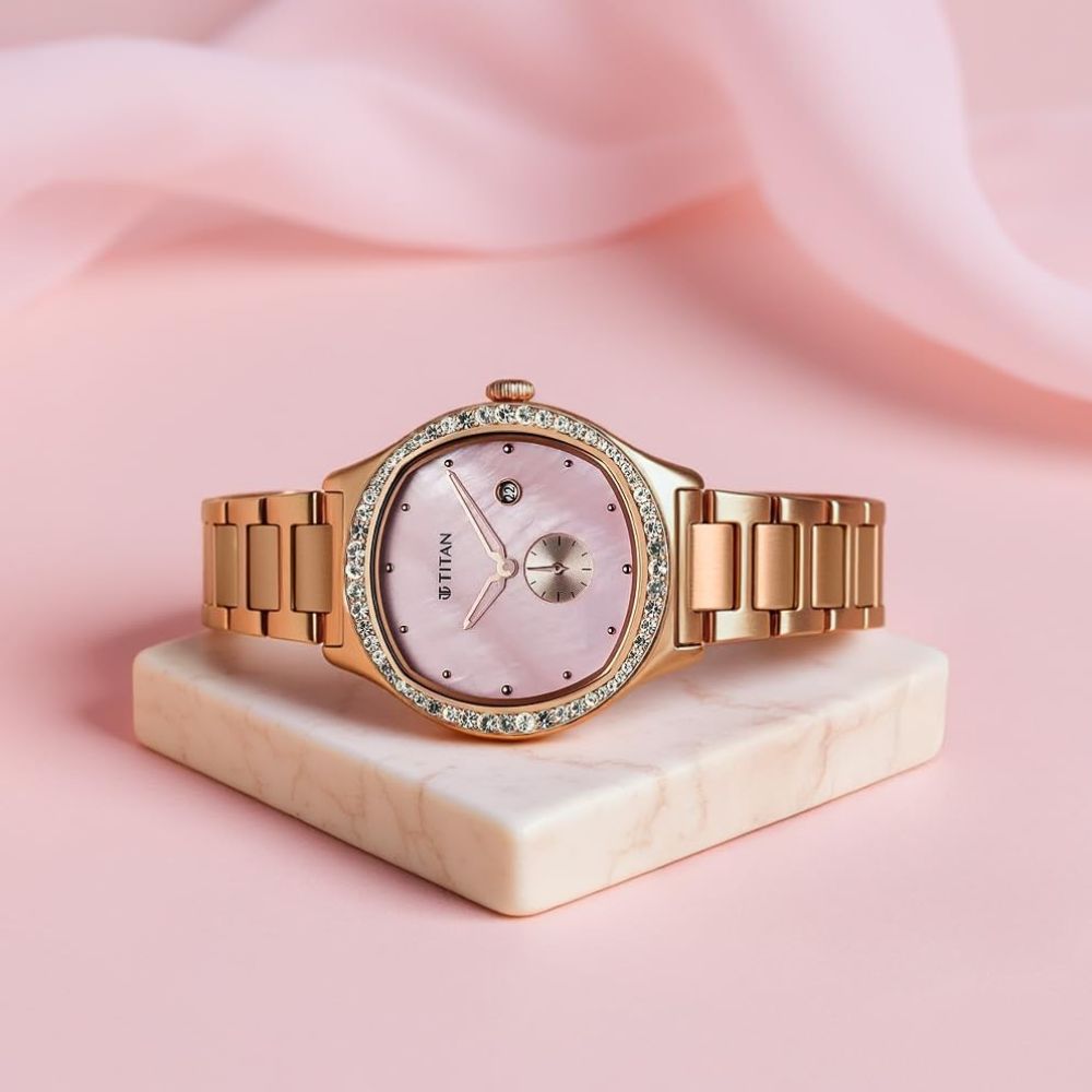 Titan Glamour Mother of Pearl Women's Watch 95289WM01