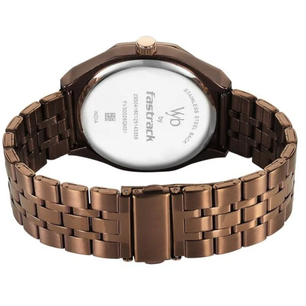 Fastrack Vyb Challenger Brown Dial Men's Watch FV30026QM01