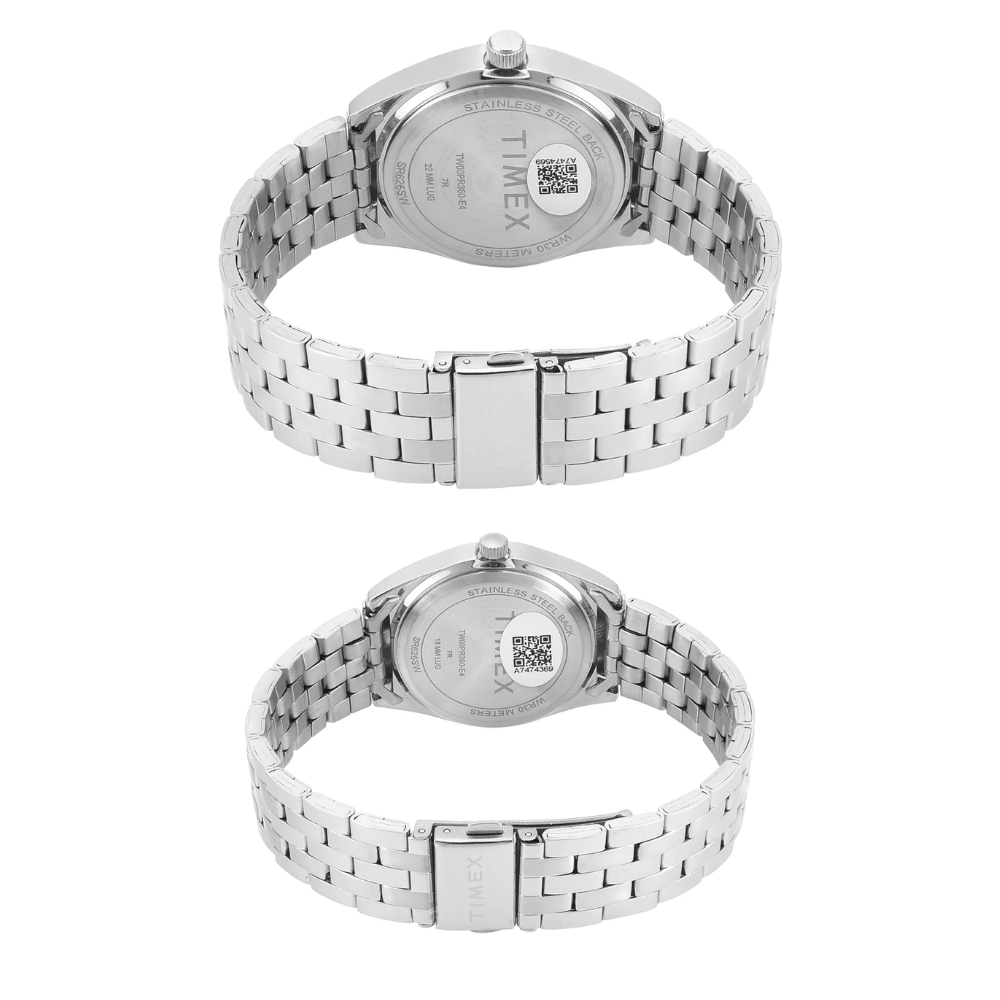TIMEX SkyBlue Silver Pair's Watch TW00PR360