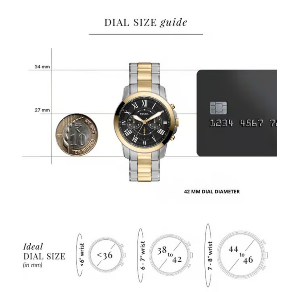 Fossil Grant Couple Black Dial Chronograph Stainless Steel Watch FS6202SET