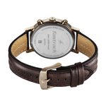 Fastrack Chrome K Green Dial Brown Leather Strap Men's Watch 3287QL02