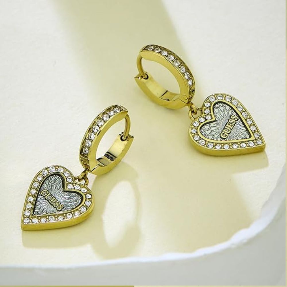 GUESS Love Me Tender Gold-Plated Women's Earrings UBE03239YGRH