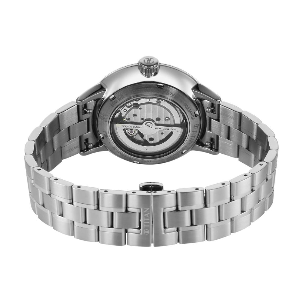 Titan Orbital Open Heart Automatic Black Dial Men's Watch 90226SM01