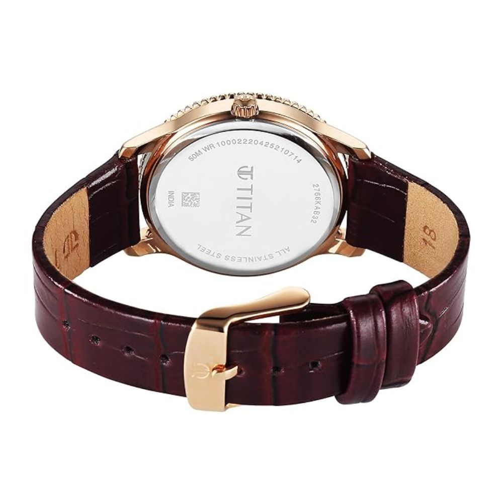 Titan Sports Fashion Maroon Women's Watch 2766KL01