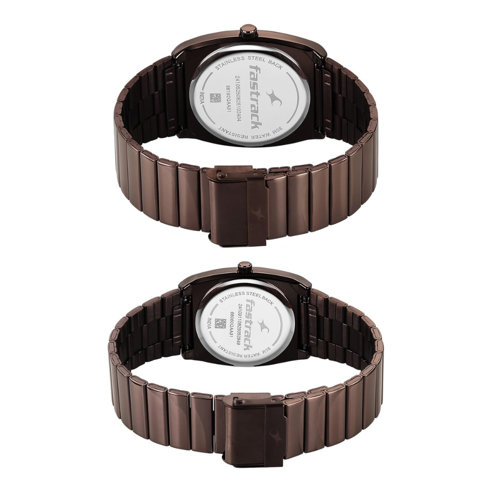 Fastrack Mixmatched 5.0 Brown Couple Watch  3819268060QM03