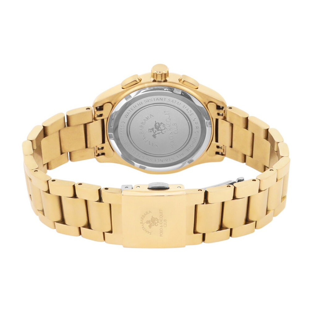 SANTA BARBARA POLO & RACQUET CLUB Embellished Gold Dial Women's Watch SB.1.10555-2