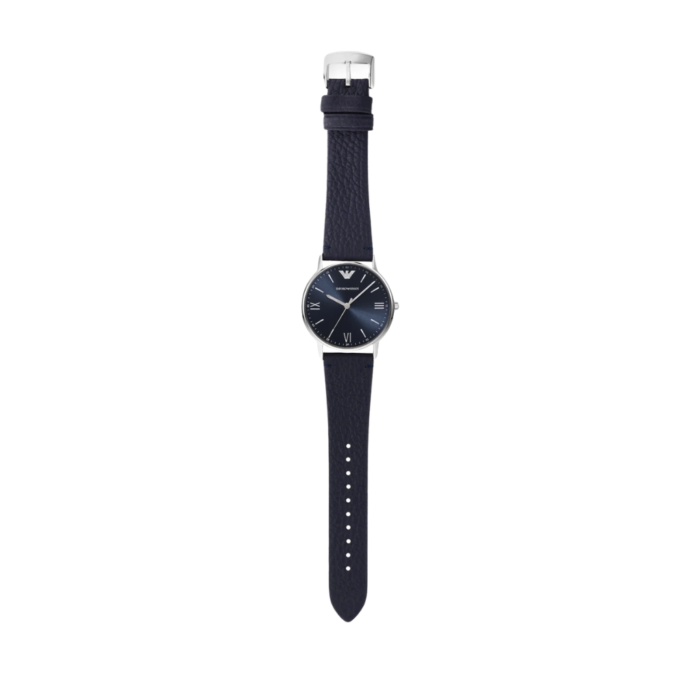Emporio Armani Blue Dial Men's Analog Leather Watch AR11012