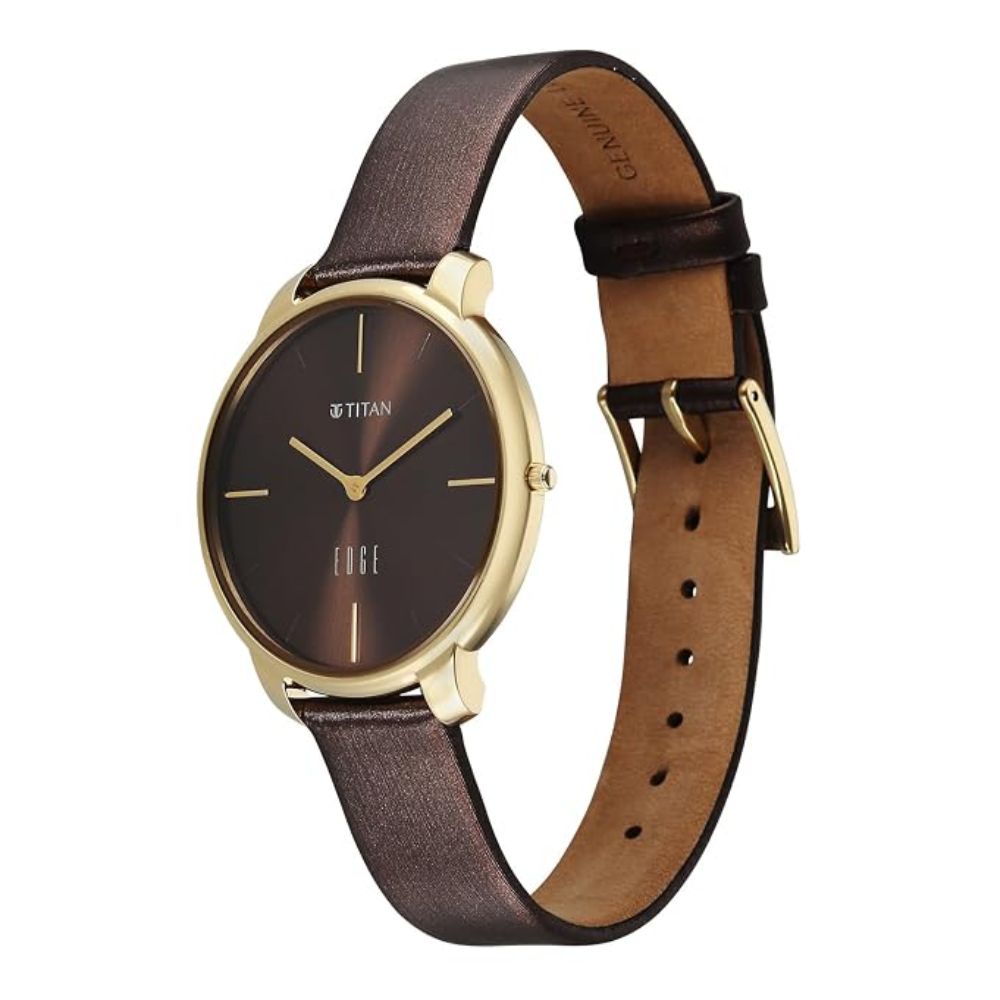 Titan Edge Velora Brown Women's Watch 2654QL02