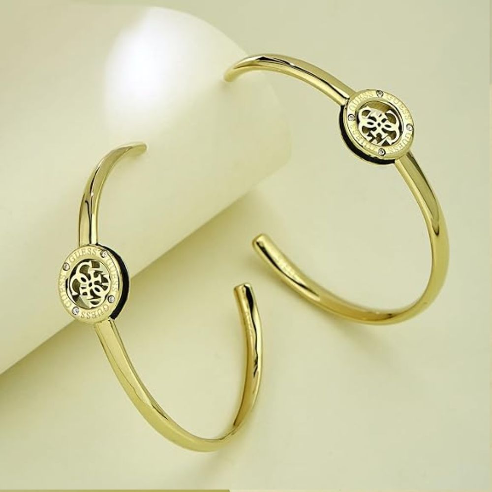 GUESS 4G Loop Gold-Plated Women's Earrings UBE02284YGBK