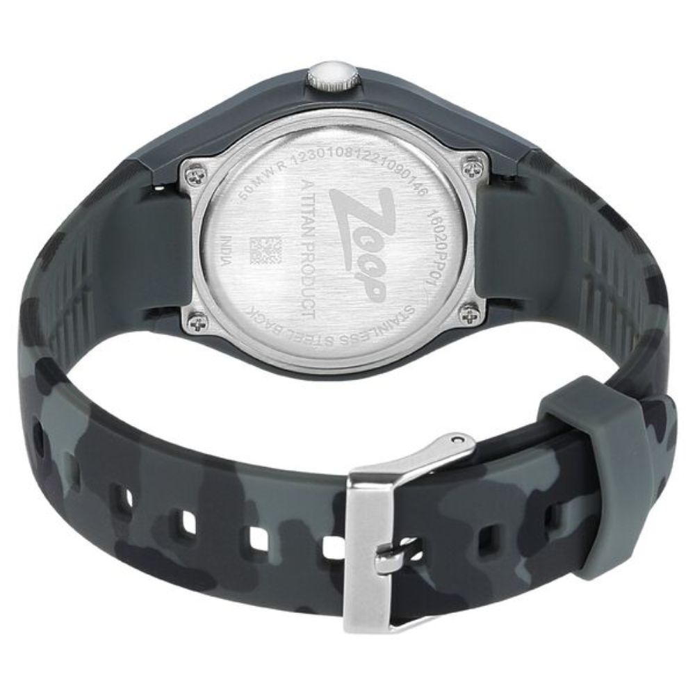 Zoop Camouflage Grey Dial Grey Strap Boys Kids Watch NR16020PP01