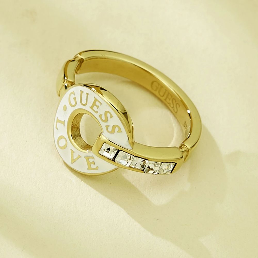 GUESS Love Gold-Plated Women's Ring UBR04079YGWH56