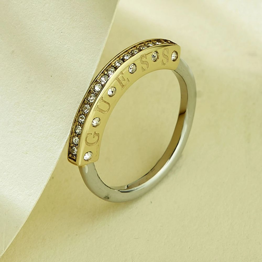 GUESS Knot You Gold-Plated Stainless Steel Ring For Women Ring UBR04057YG56