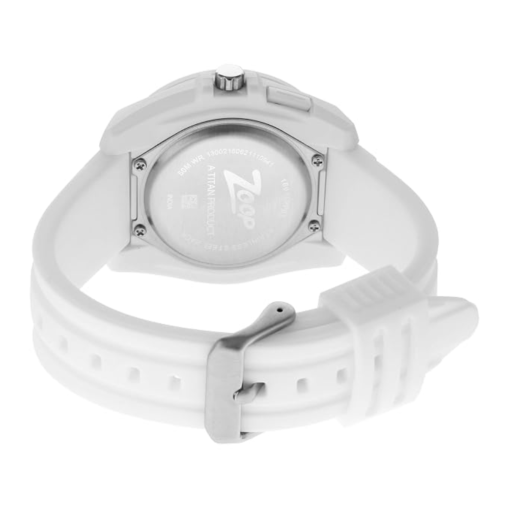 Zoop Analog White Dial White Strap Boys Watch NP16016PP03