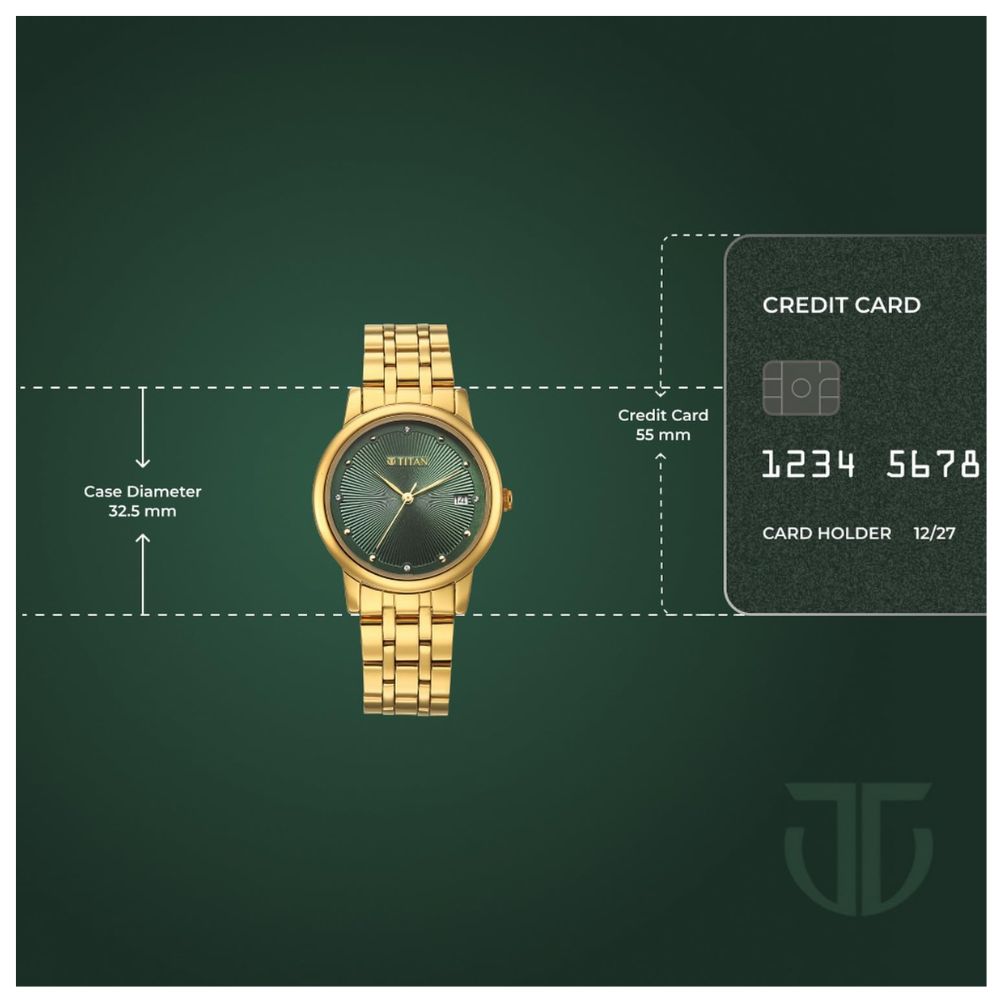 Titan Bandhan Eternal Green Dial Couple Watch 19672967YM01