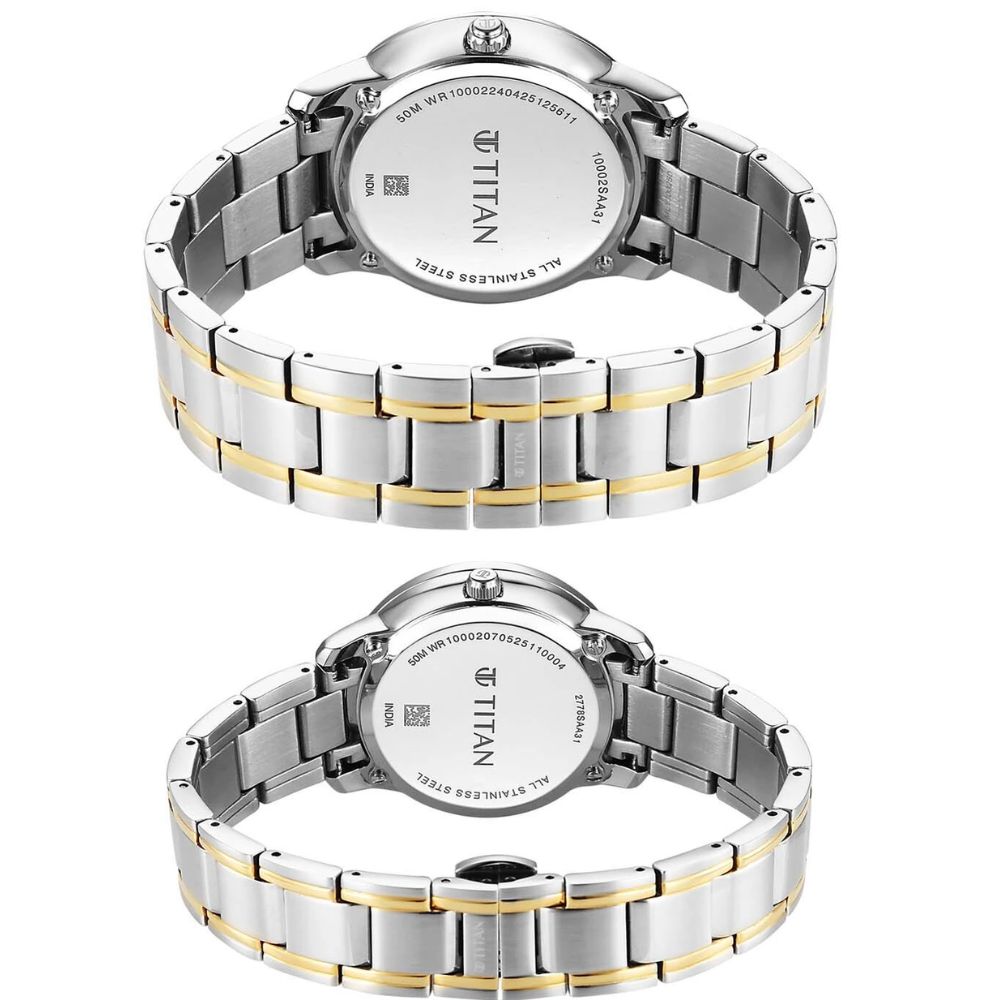 Titan Royal Bandhan White Couple Watch 100022778BM01