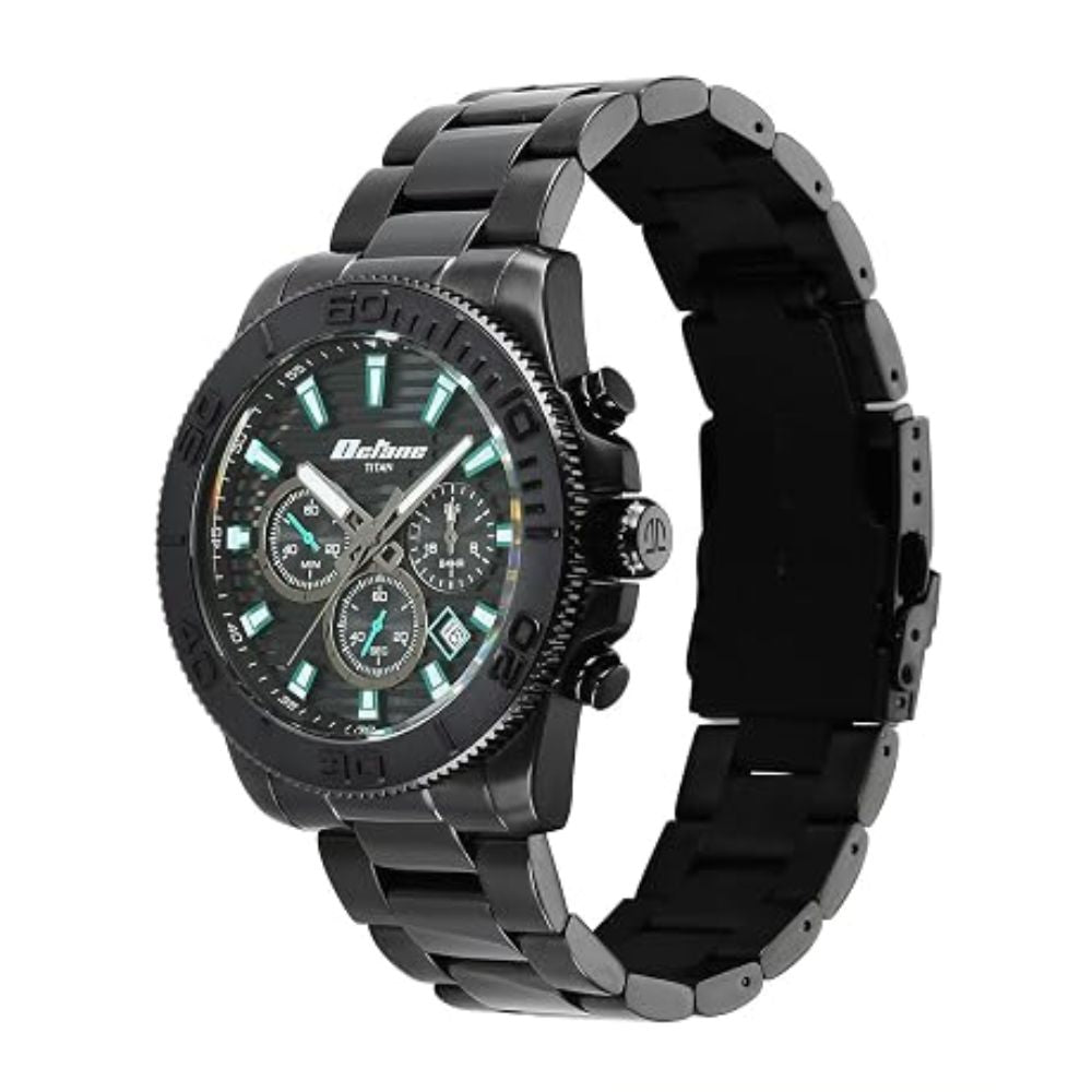 Titan Octane Fashion Accendo Chronograph Black Men's Watch 90239NM01