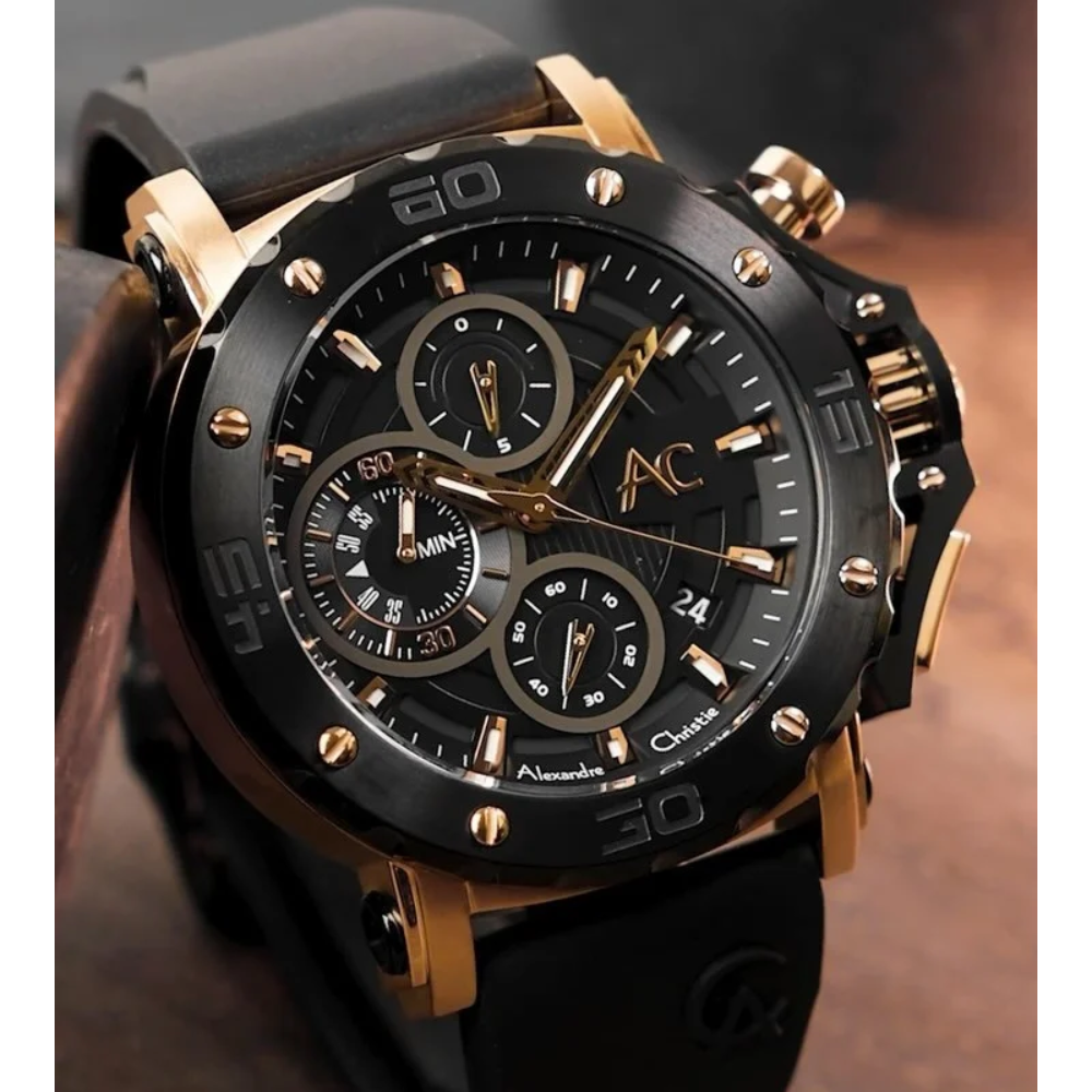ALEXANDRE CHRISTIE Chronograph Black Men's Watch 9205MCRBRBA