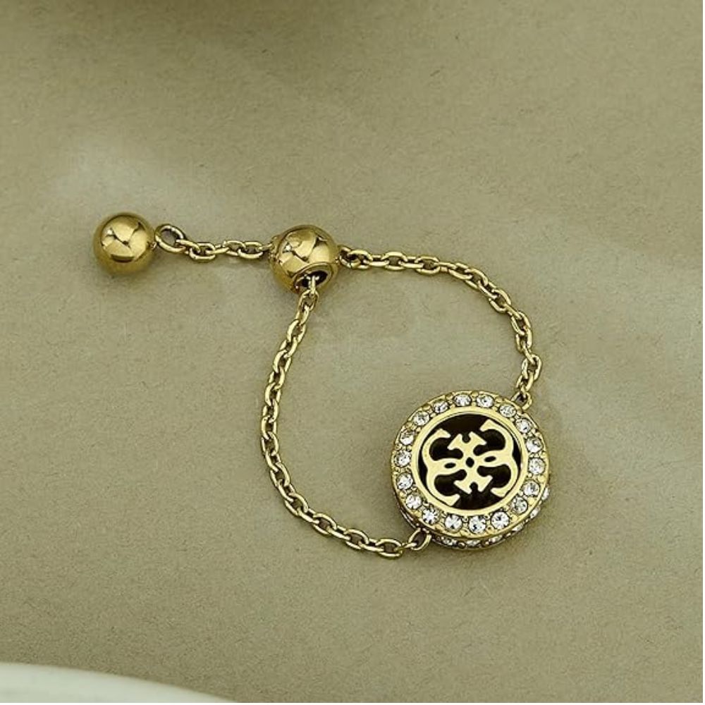 GUESS 4G Crush Gold-Plated Women's Ring UBR04158YG