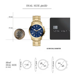 Fossil Grant Couple Blue Dial Chronograph Stainless Steel Watch FS6200SET