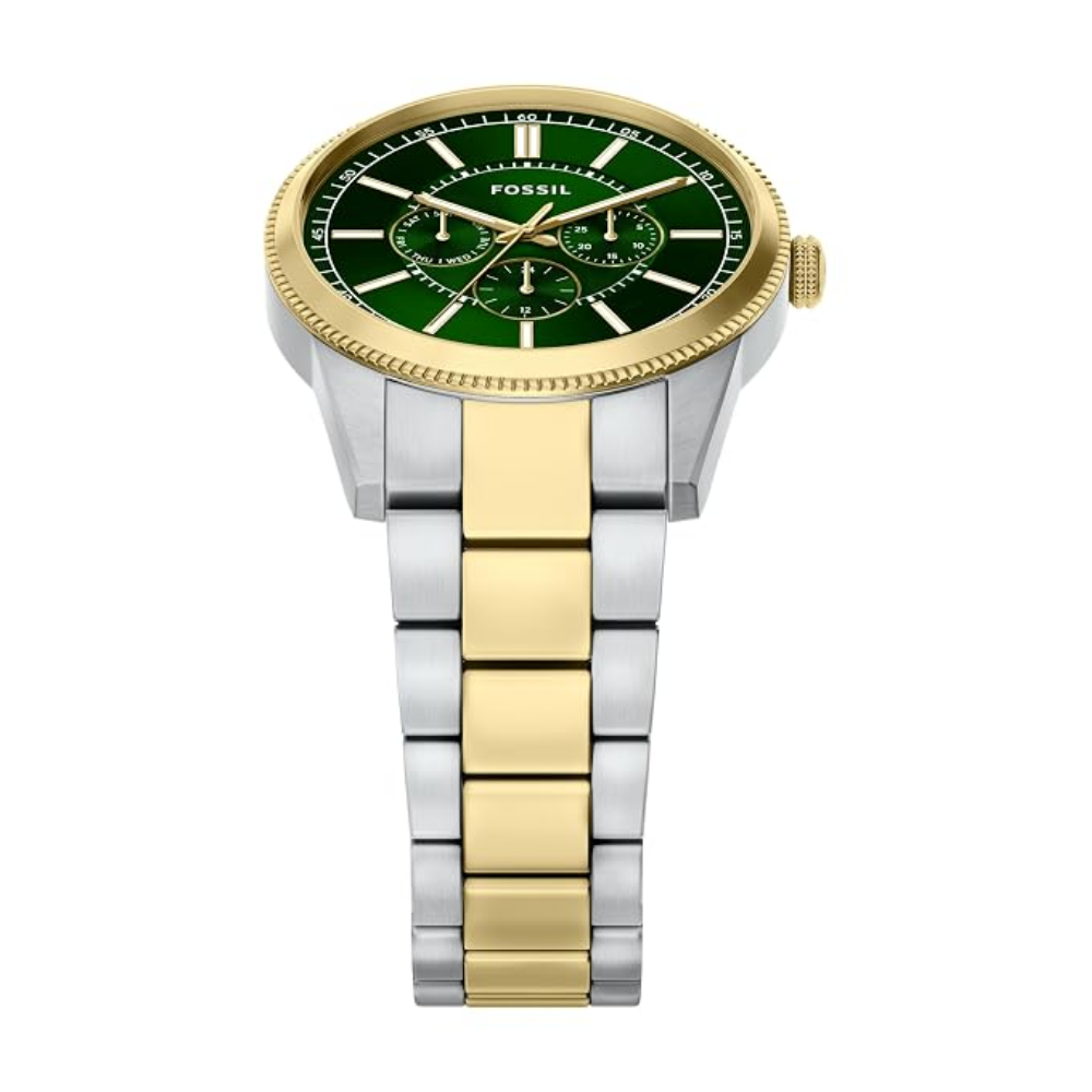 Fossil Pearson Green Dial Multi-Function Stainless Steel Watch FS6197