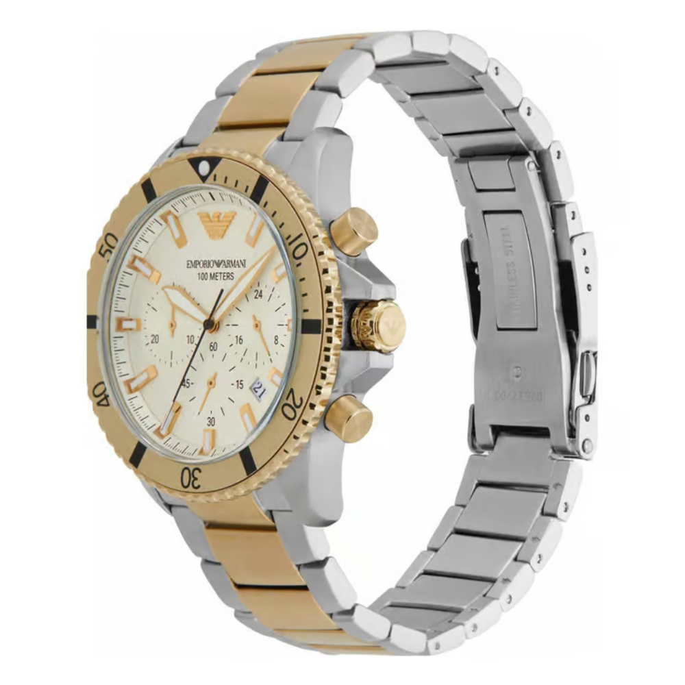 Emporio Armani World Explorer Cream Dial Men's Chronograph Watch AR11606