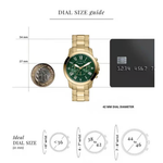 Fossil Grant Couple Quartz Green Dial Chronograph Stainless Steel Watch FS6201SET
