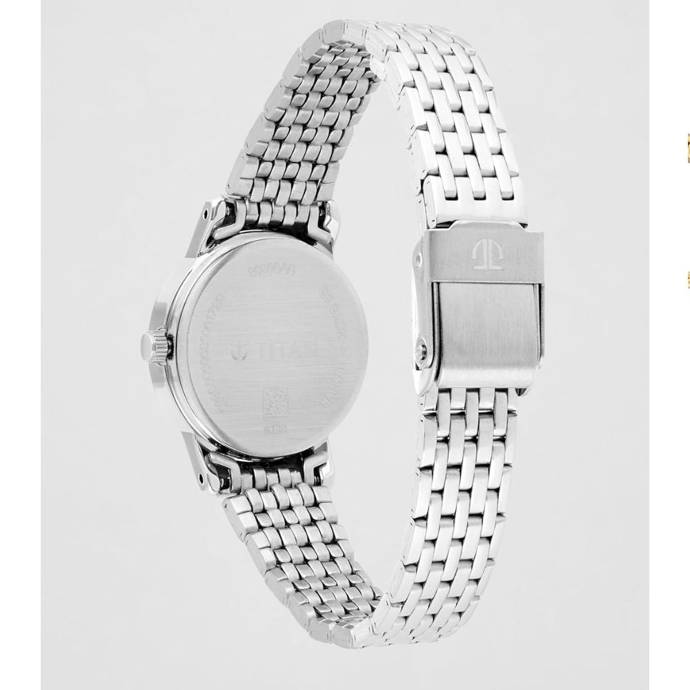 Titan Quartz Analog White Women's Watch NT2593SM04