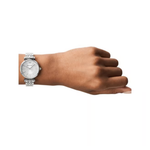 Emporio Armani Gianni T-Bar Women's Silver Dial Analog Watch AR11445