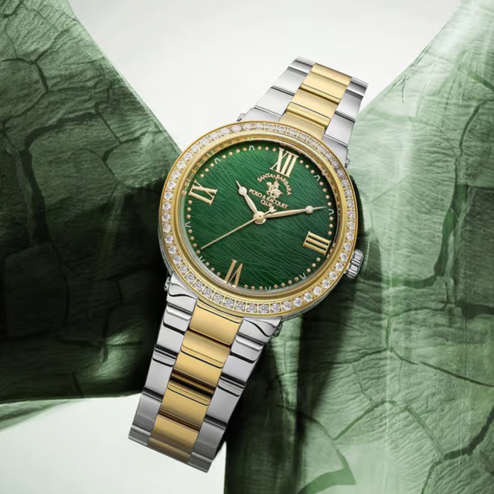 Santa Barbara Polo & Racquet Club Green Dial Women's Analog Watch SB.1.10553-4