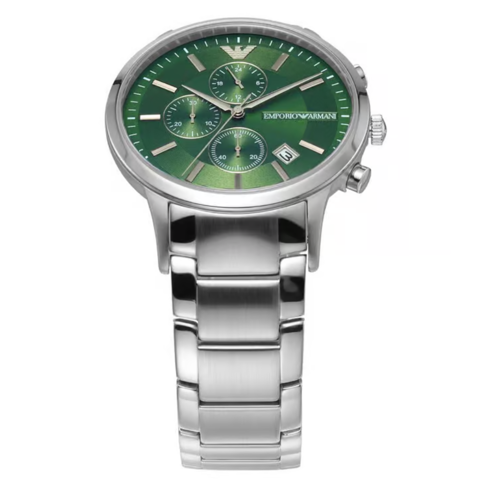 Emporio Armani Renato Green Dial Men's Chronograph Watch AR11507