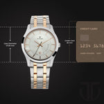 Titan Quartz Analog with Date Silver Dial Two Toned Silver & Rose Gold Men's Watch NT1823KM01