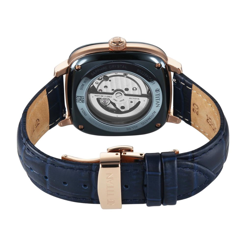 Titan Vintage Concealed Blue Men's Watch 90225KL02