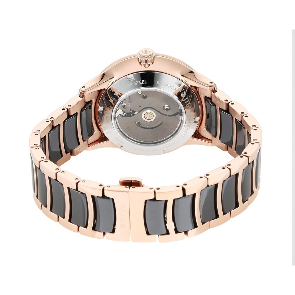 Titan Ceramic Fusion Anthracite Rose Gold Grey Men's Watch 90174KD03