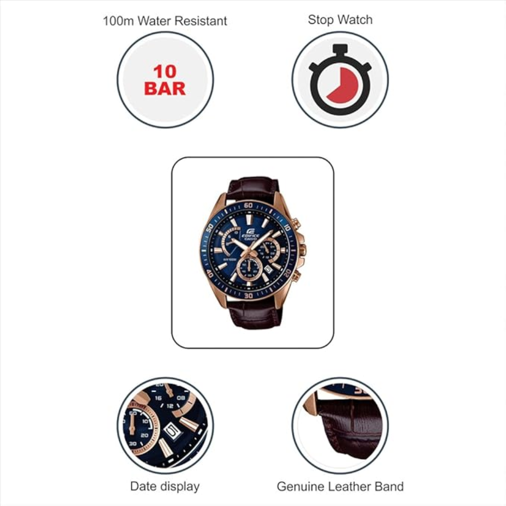 Casio Edifice Blue Dial Men Watch EX358 EFR-552GL-2AVUDF