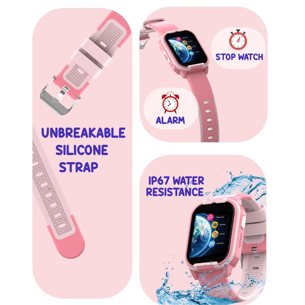 Spiky Gnome 4G Video Calling Pink Kids Smartwatch