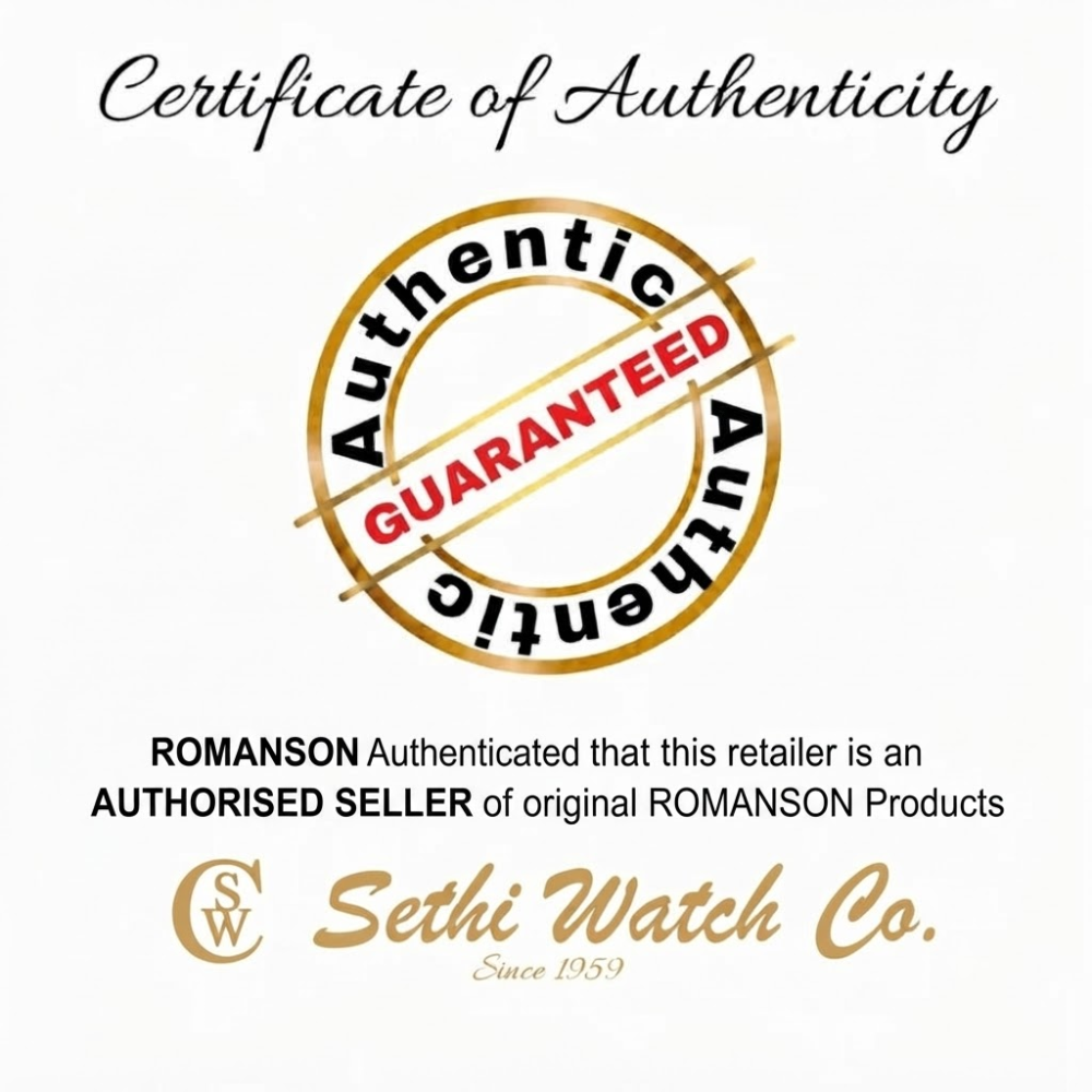 Romanson Black Dial Women's Stainless Steel Analog Watch RM6BS204TLWBK