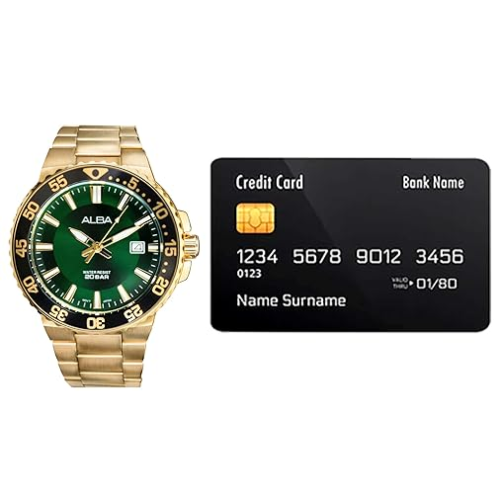 ALBA Green Patterned Dial Men's Watch AS9S74X1