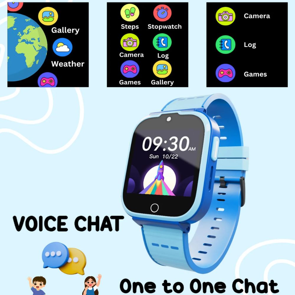 Spiky Cyclops Blue Kids Smartwatch 4G Voice Calling