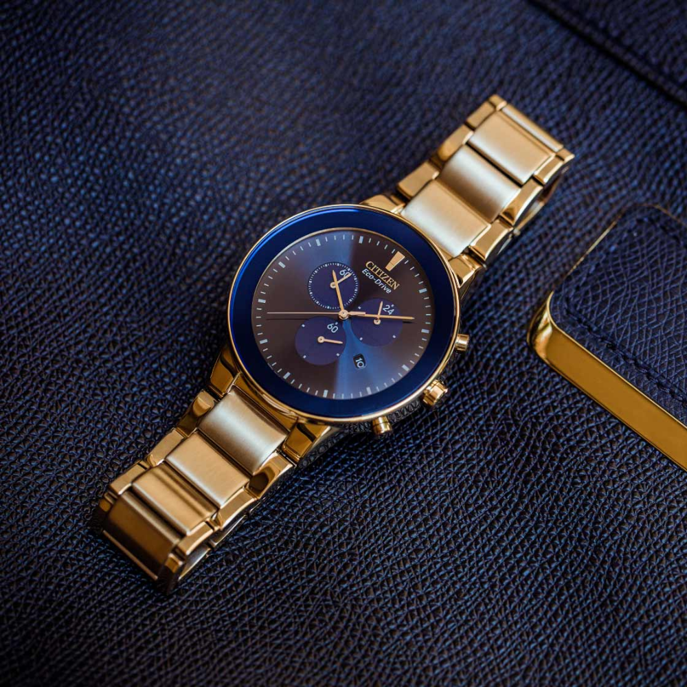 Citizen Eco-Drive Chronograph Blue Men's Watch AT2243-87L
